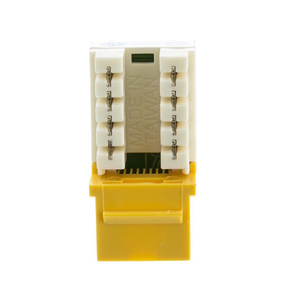 Cablewholesale Cat6 Keystone Jack, Yellow, Rj45 Female To 110 Punch Down