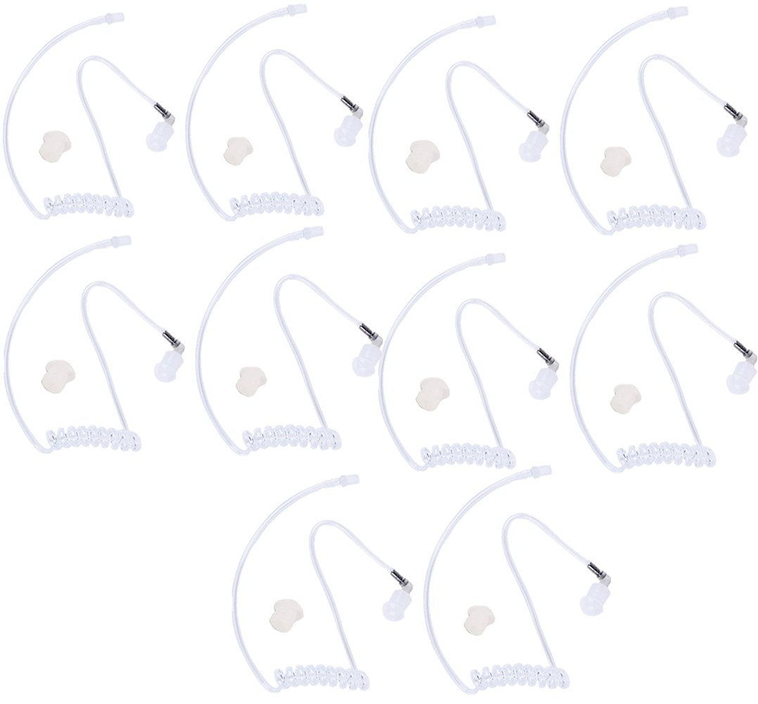 Lsgoodcare Replacement Covert Acoustic Air Coil Audio Tube With Earbuds Compatible For Motorola Kenwood Icom Yaesu Two Way Radio Fbi Covert Acoustic Tube Earpiece Headset 10Pack