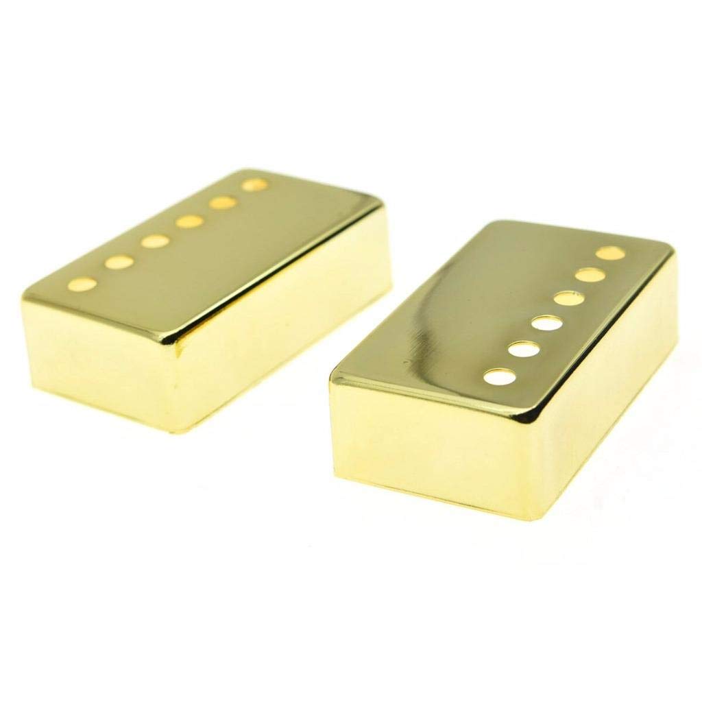 Dopro Set Of 2 Metal Humbucker Guitar Pickup Cover Brass Humbucker Pickup Covers 50Mm/52Mm Pole Spacing For Epi Les Paul Gold