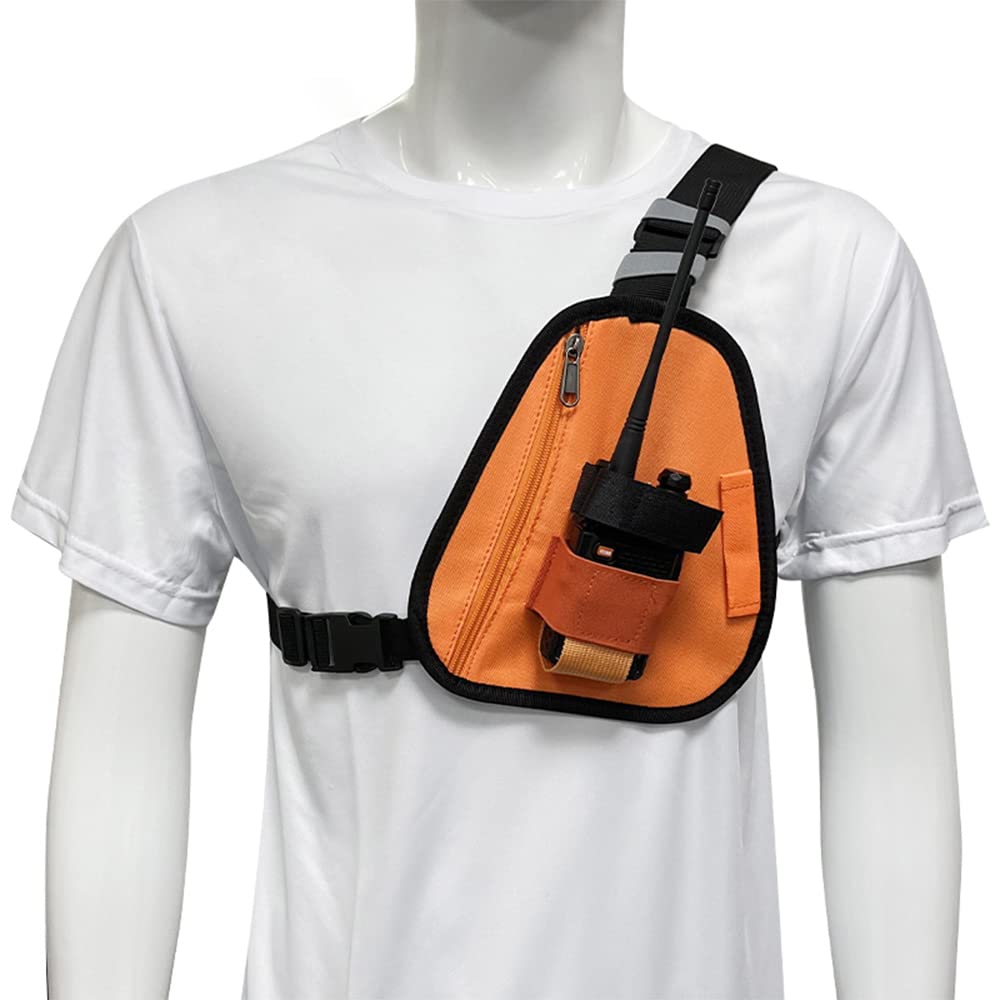 LSENG Radio Chest Harness Shoulder Radio Holster Chest Pack Adjustable Single Radio Pouch Two-Way Radio Holster for Motorola Ret