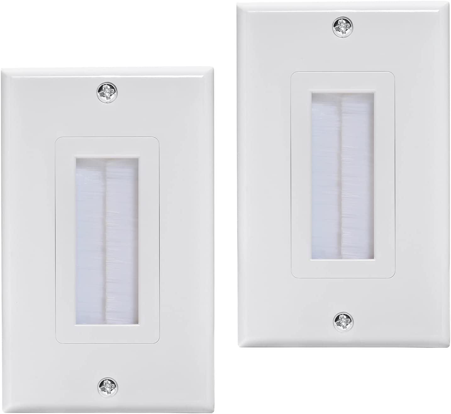 Brush Wall Plate Cable Pass Through Insert, 1 Gang Wall Plate Cable Access Strap, In Wall Wires For Hdtv, Hdmi, Network, Coaxial