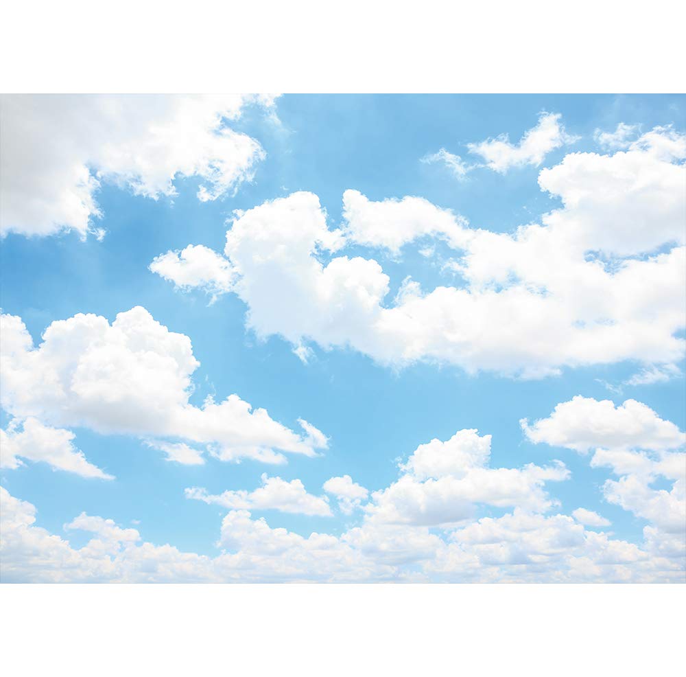 Svbright Blue Sky 7(W) X 5(H) Ft Polyester Fabric White Cloud Backdrop Party Wall Decorations Nature Scenery Wedding 1St Newborn