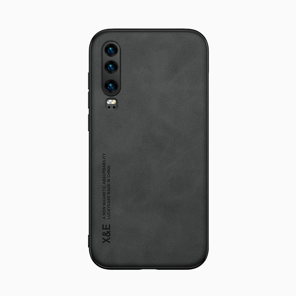 Kepuch Silklike Case For Huawei P30   Cover Bumper Built In Metal Plate For Huawei P30   Black