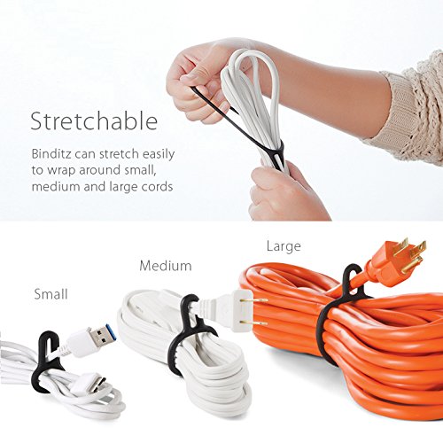 Ut Wire Attachable Binditz Silicon Cable Wrap For Home Kitchen Small Appliances Computer Hair Dryer Cords In White/Black Set Of