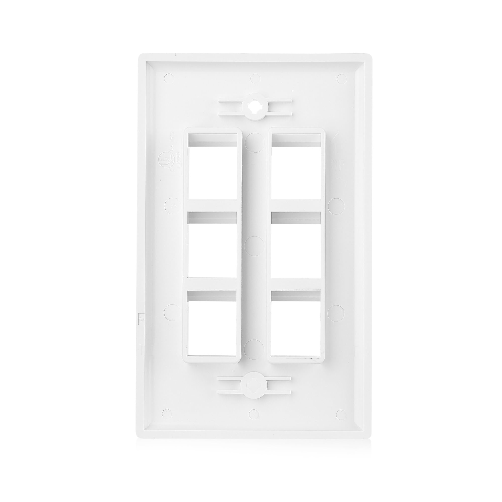 Cable Matters 10 Pack Low Profile 6 Port Keystone Jack Wall Plate, RJ45 Wall Plate for Keystone Jacks in White
