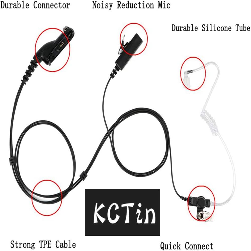 Earpieces For Motorola Walkie Talkies With Mic Ppt And Acoustic Tube Earphone Headset For Walkie Talkies Apx4000 Apx6000 Apx7000