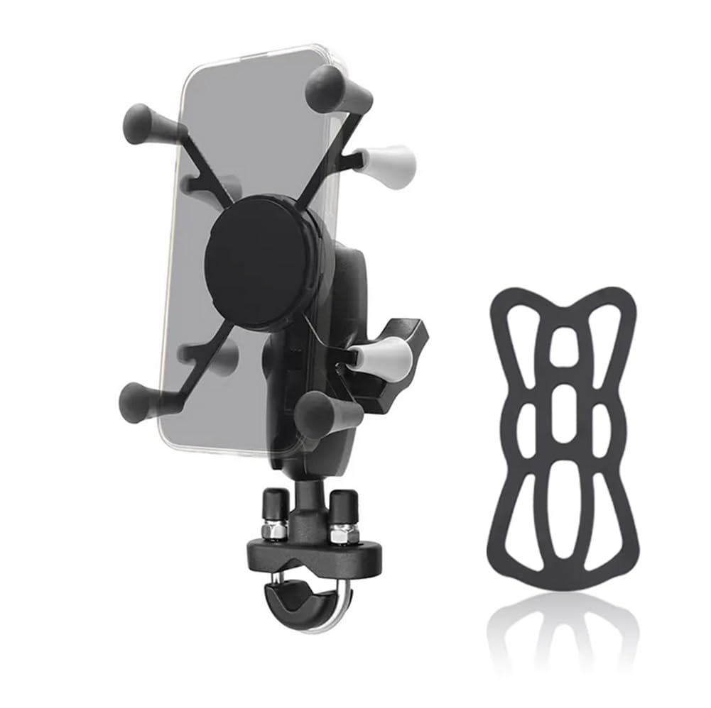 Strg Phone Mount With Drill-Down Round Base With Medium B Size 1'' Ball Double Socket Arm, Phone Holder Compatible With All Phon
