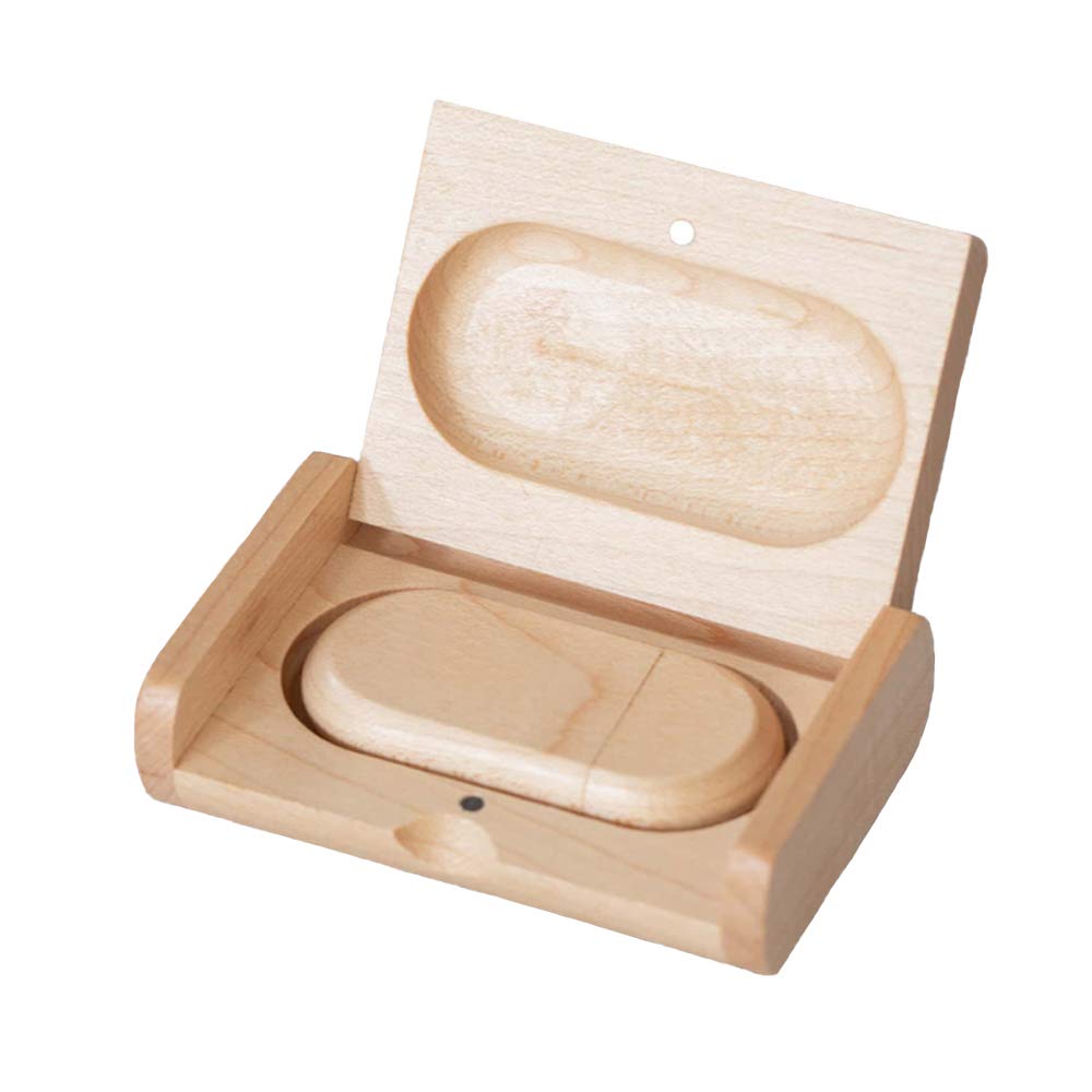 32Gb Usb3.0 Oval Wood Flash Drive Box, Fewina Wooden Usb Drive 32G Usb 3.0 Super Speed Thumb Drive Jump Drive Ideal Gift For Bir