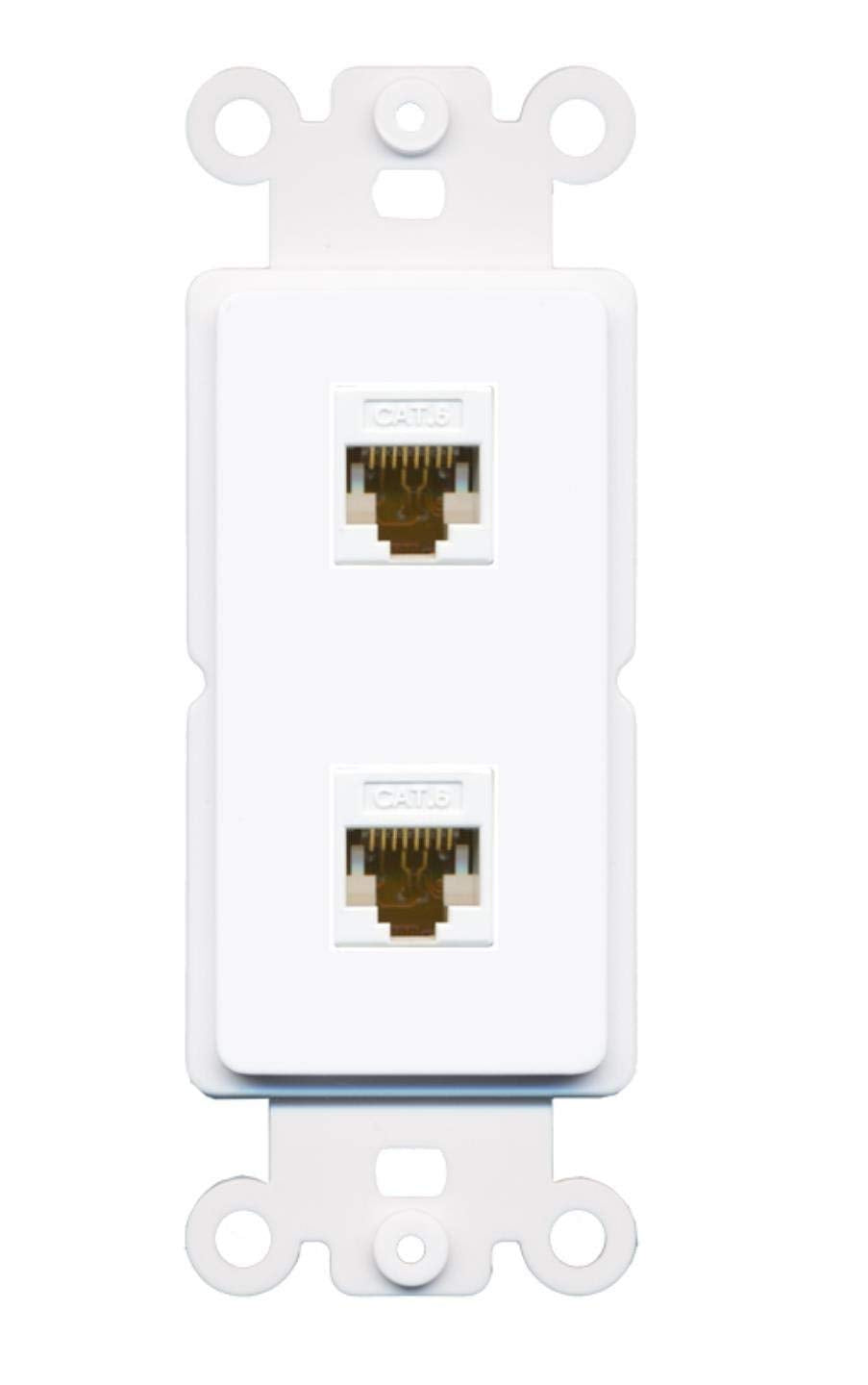 Riteav 2 Port Cat6 Wall Plate Insert White
