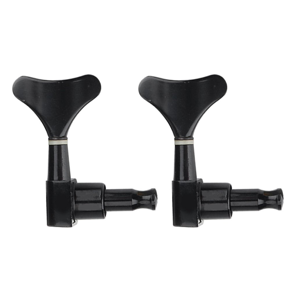 4Pcs Tuning Pegs, 2L 2R Black Closed Zinc Alloy Machine Heads String Tuners For Electric Bass