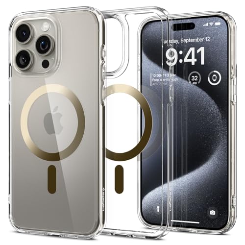 Spigen Magnetic Ultra Hybrid Magfit Designed For Iphone 15 Pro Case, [Anti Yellowing] [Military Grade Protection] Compatible Wit