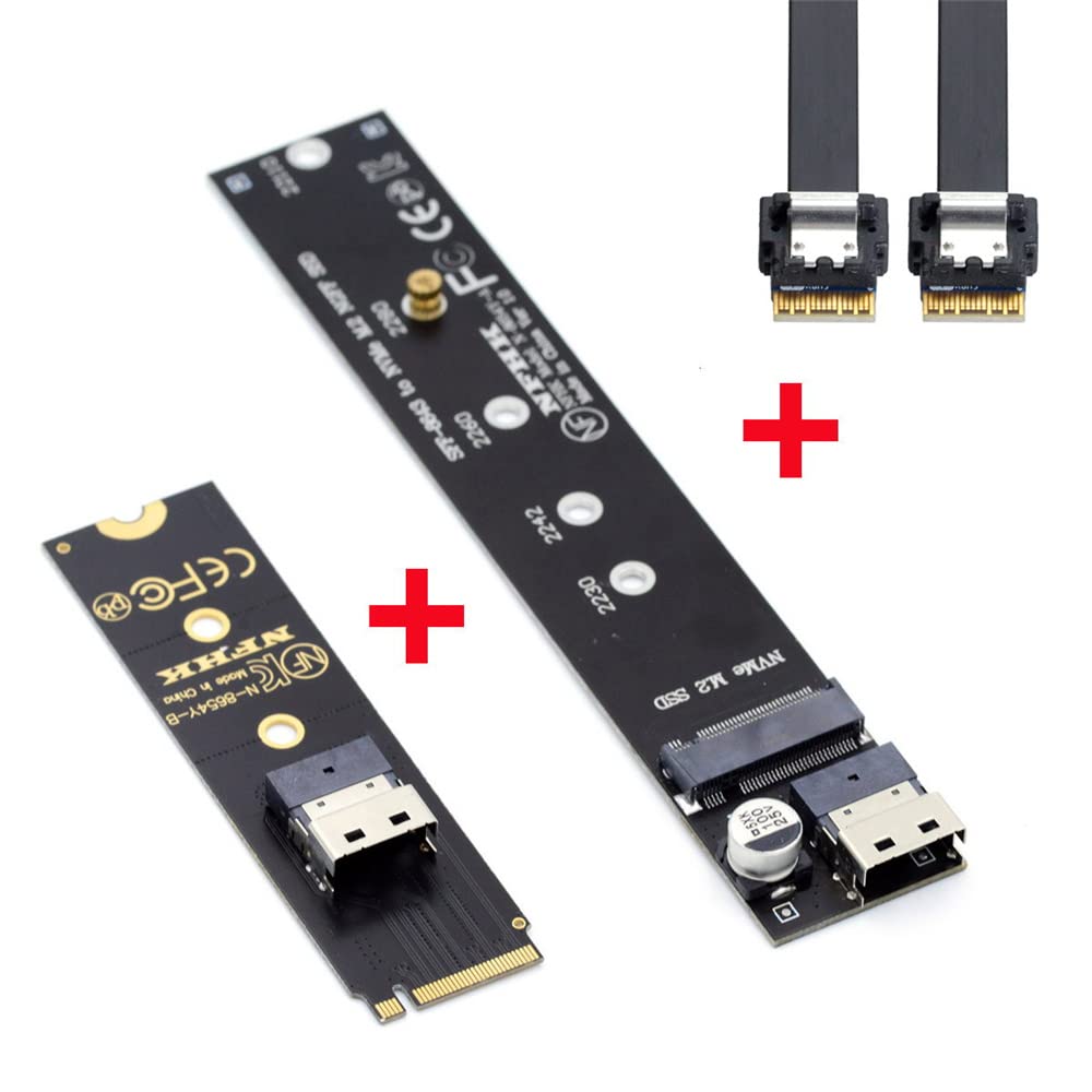 Cablecc Ngff M Key Nvme Male To Female Extension Cable With Sff 8654 Connector For Mainboard Ssd 2280/22110 40Cm