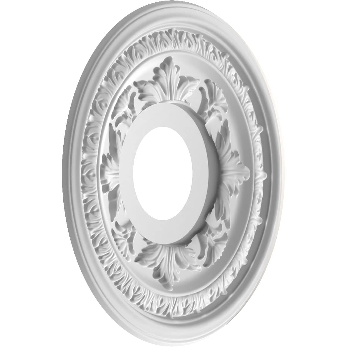 Ekena Millwork Cmp13Bagbw Baltimore Thermoformed Pvc Ceiling Medallion (Fits Canopies Up To 5 1/4''), 13''Od X 3 1/2''Id X 3/4''