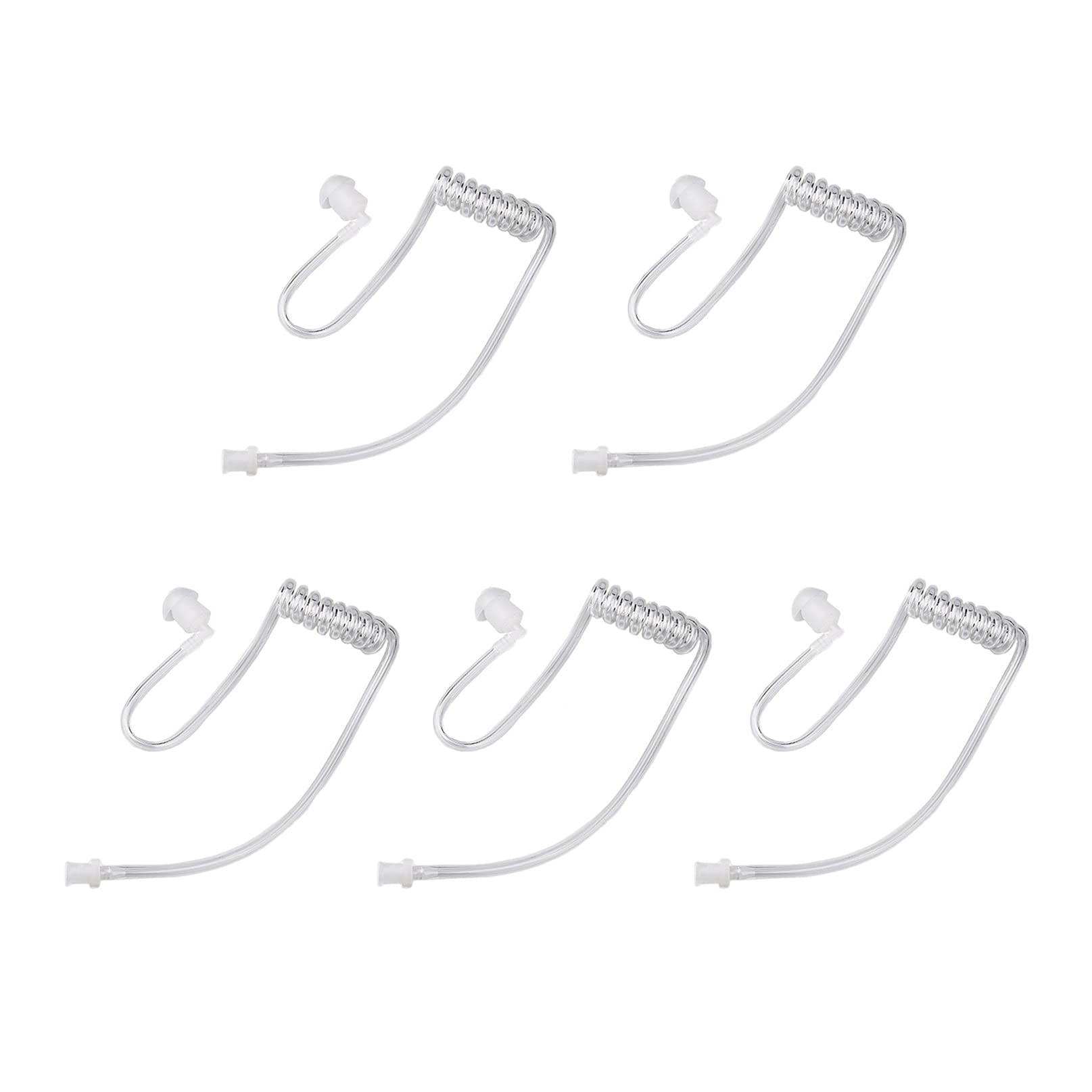 Leimaxte Acoustic Tube Earpiece Coil Tubes Replacement For Two Way Radio Headsets Fbi Style Motorola Kenwood Walkie Talkie Earpieces With 2X Radio Earbuds (5 Pcs)
