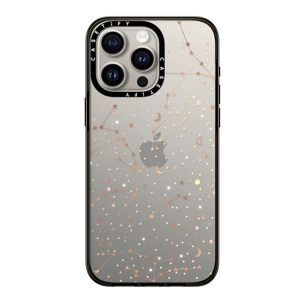 Casetify Compact Case For Iphone 15 Pro Max [2X Military Grade Drop Tested / 4Ft Drop Protection]   Space Pattern On Clear Backg