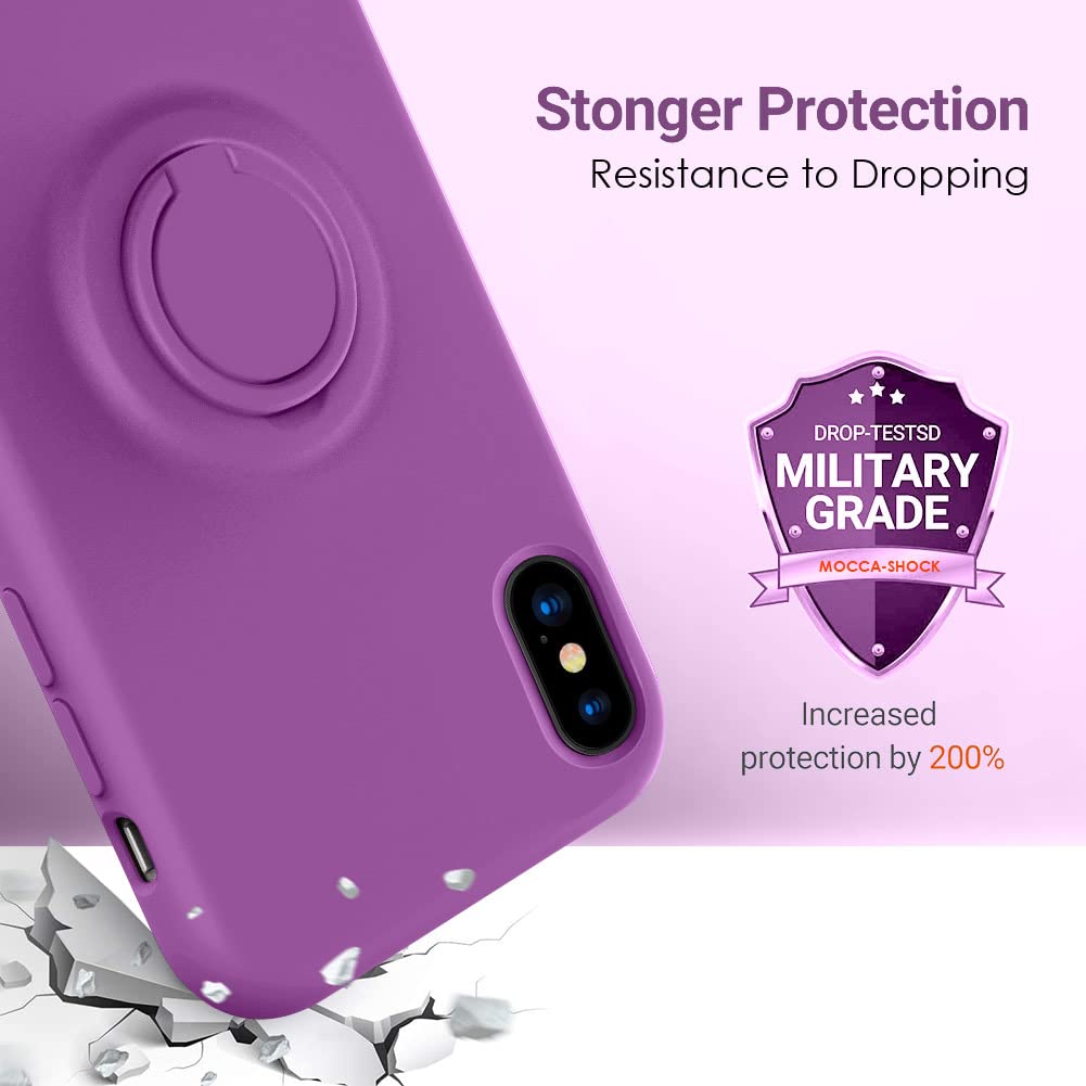 Mocca For Iphone Xs Max Silicone Case With Kickstand | Anti Scratch Full Body Shockproof Protective Case For Iphone Xs Max   Pur