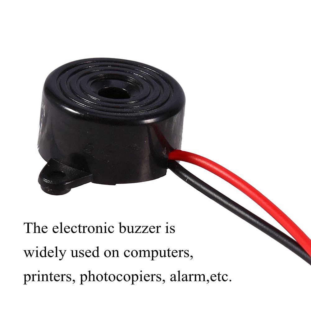 Dc 3-24V Buzzer, 12V Piezo Electronic Alarm Buzzer Continuous Sound Beep, Cable Length 100Mm