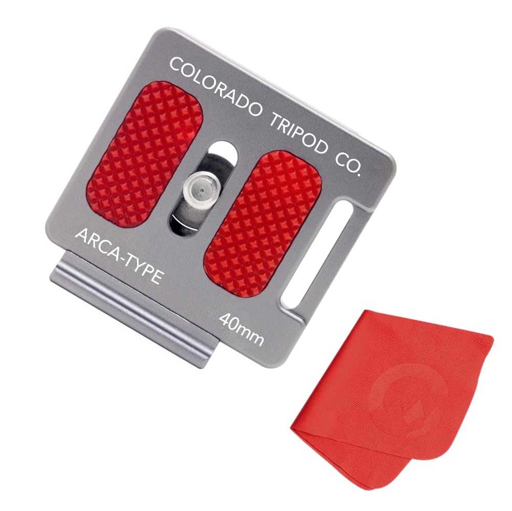 40Mm Universal Arca Swiss Quick Release Plate For Tripod Ball Head With Hand Adjustable Stainless Steel Screw & Removable Rear S