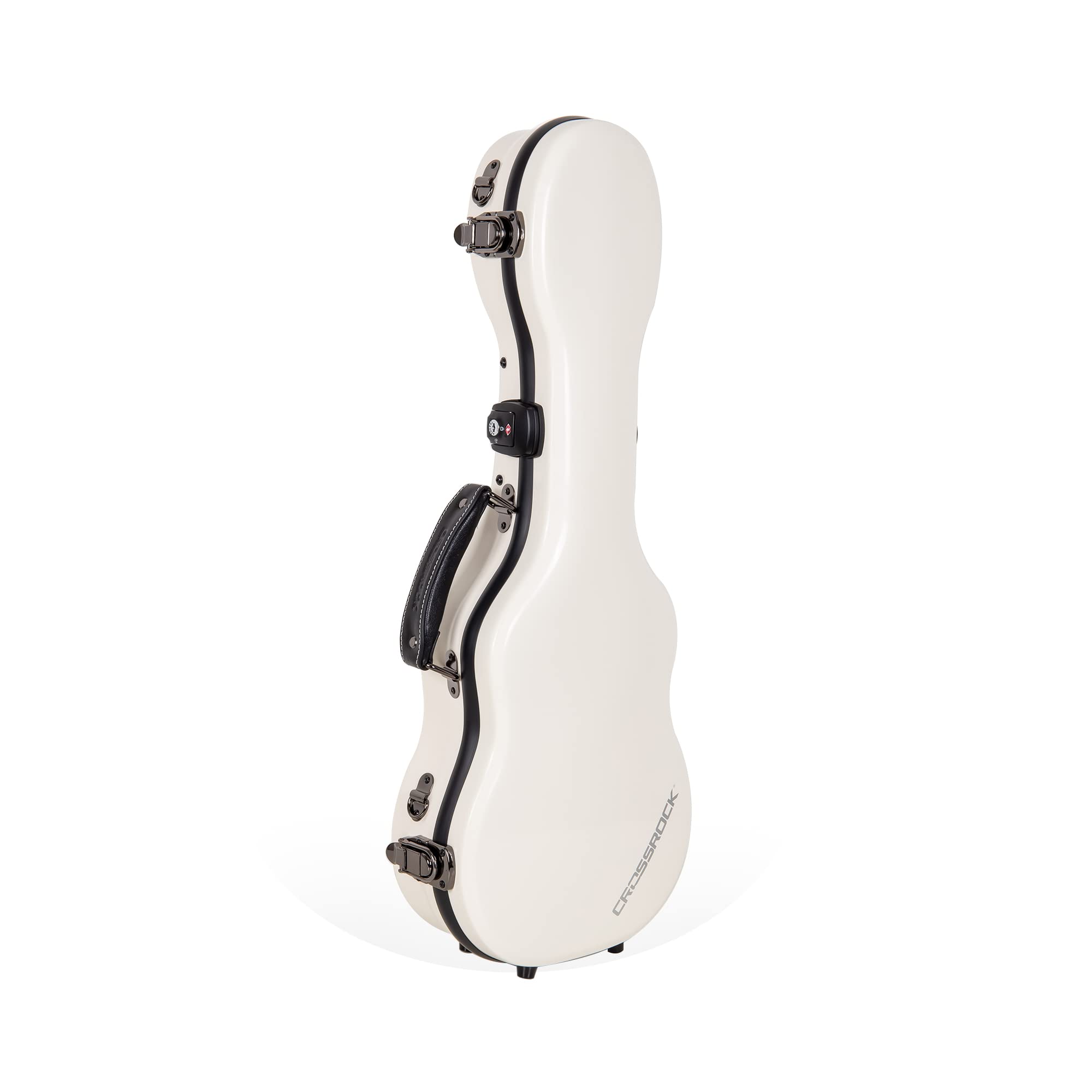Crossrock Fiberglass Case with TSA Lock for 24 Concert Ukulele-Milky White(CRF2020CUMW)