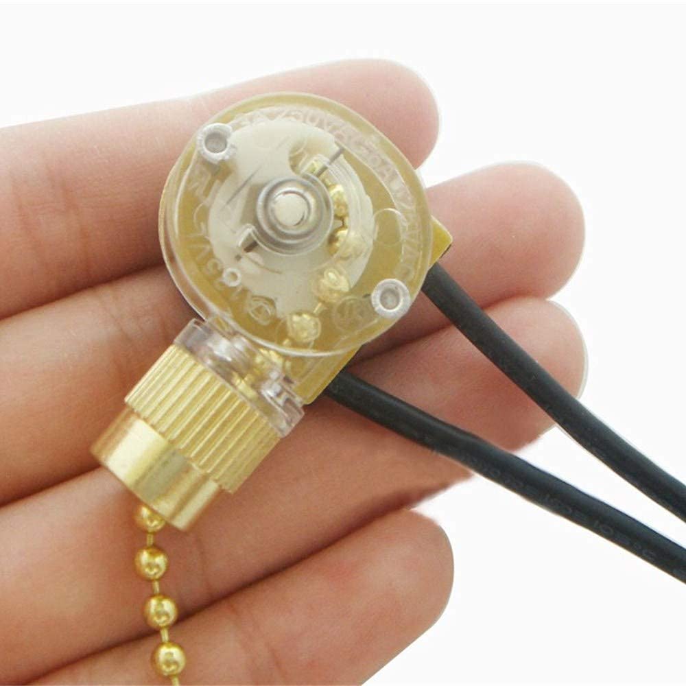 Pull Chain Switch Zing Ear Ze-109 Ceiling Fan Switch Ceiling Fan Light Lamp Replacement 2 Pack Brass
