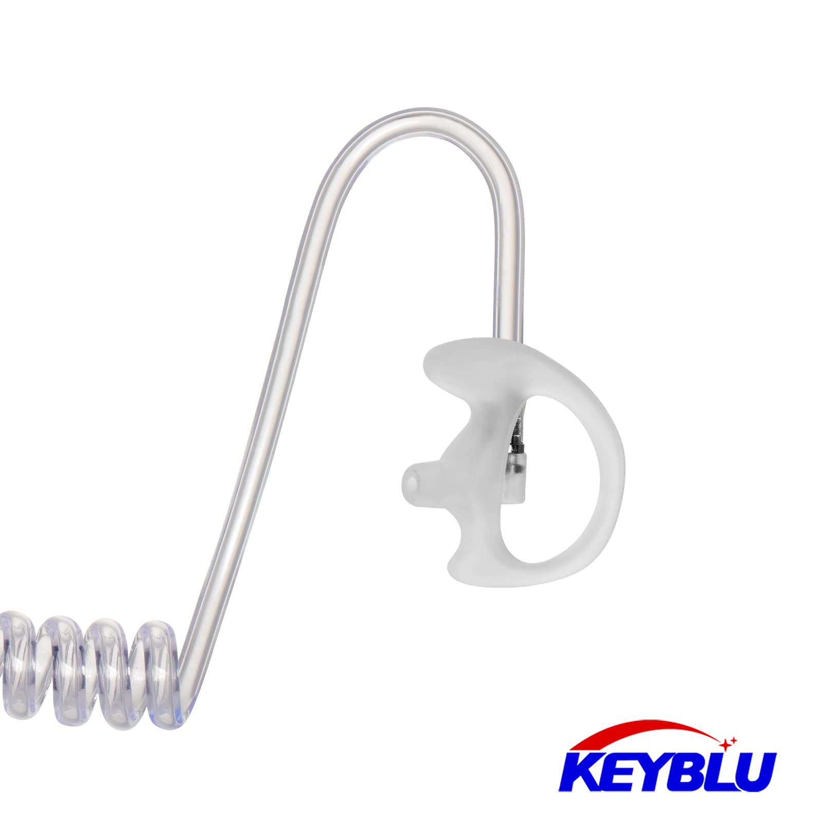 Keyblu Universal Radio Replacement Earmold, Insert Soft Silicone Earmold Earbud Earplug For Two Way Radio Coil Tube Audio Kits,For Walkie Talkie Acoustic Earpiece Headset (White, Large, 2 Pair)
