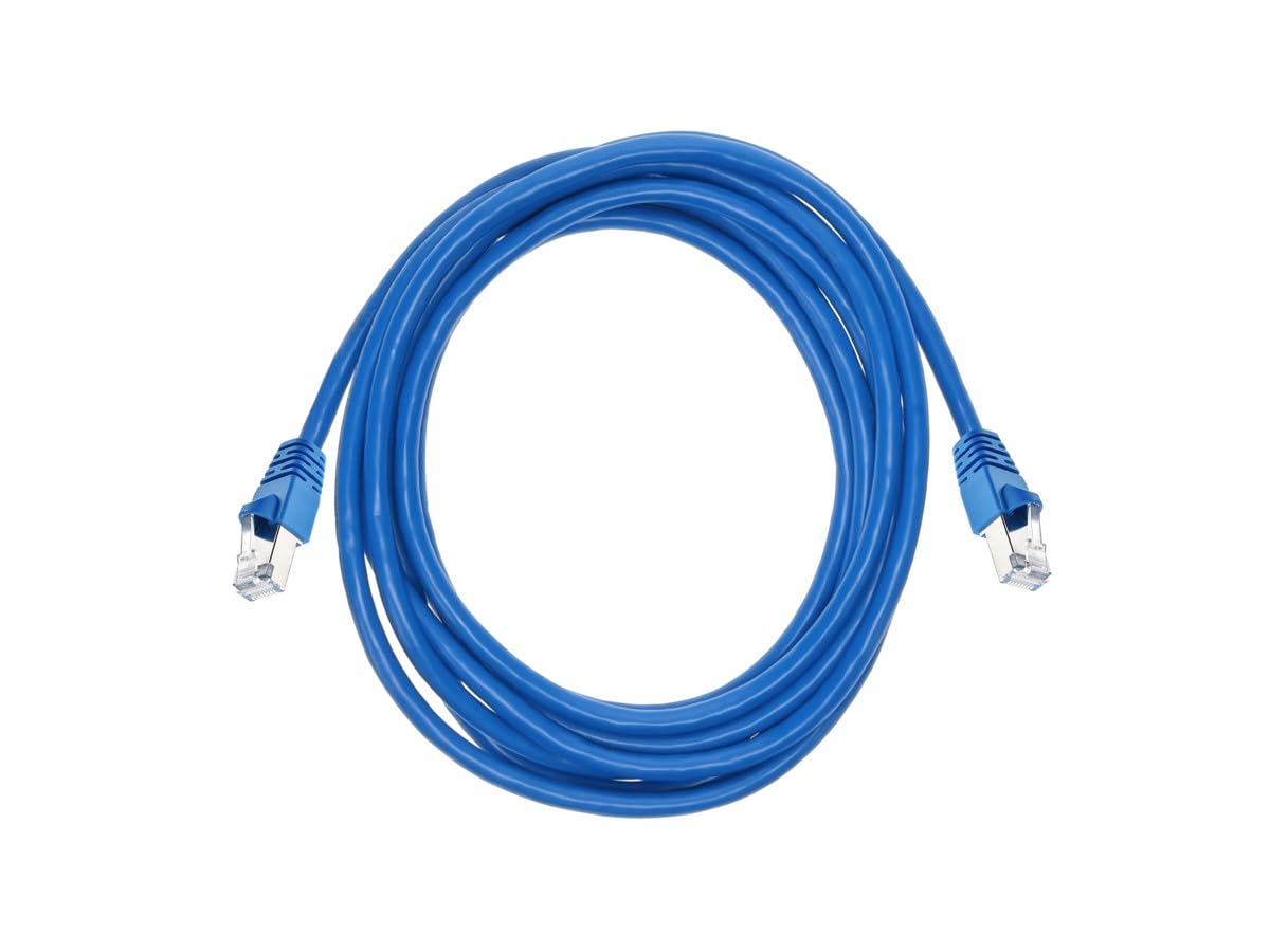 Monoprice Cat6A 10Ft Blue Patch Cable Double Shielded (S/Ftp) 26Awg 10G Pure Bare Copper Snagless Rj45 Fullboot Series Ethernet