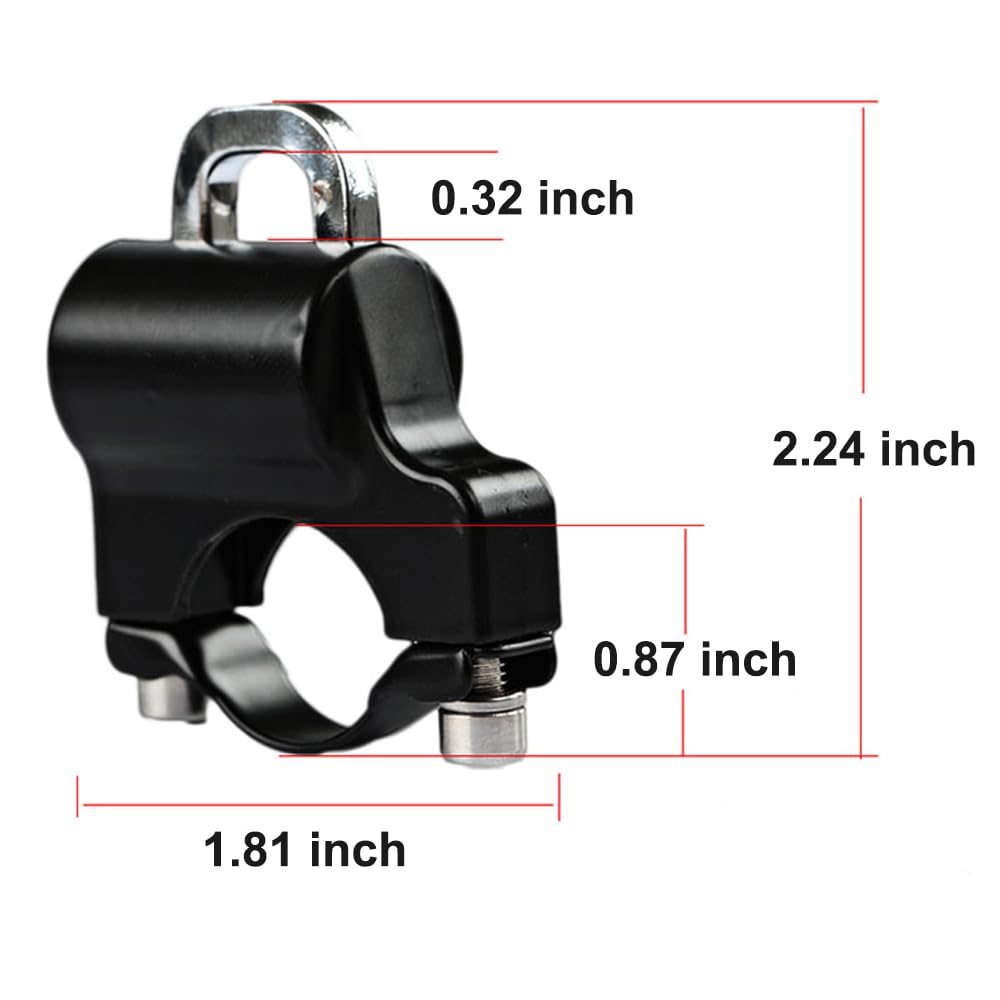 Autqva Handlebar Helmet Lock 7/8'' For Motorcycle, Universal Accessories Bike Key Padlock, Helmet Safety Lock Anti Theft For Mot