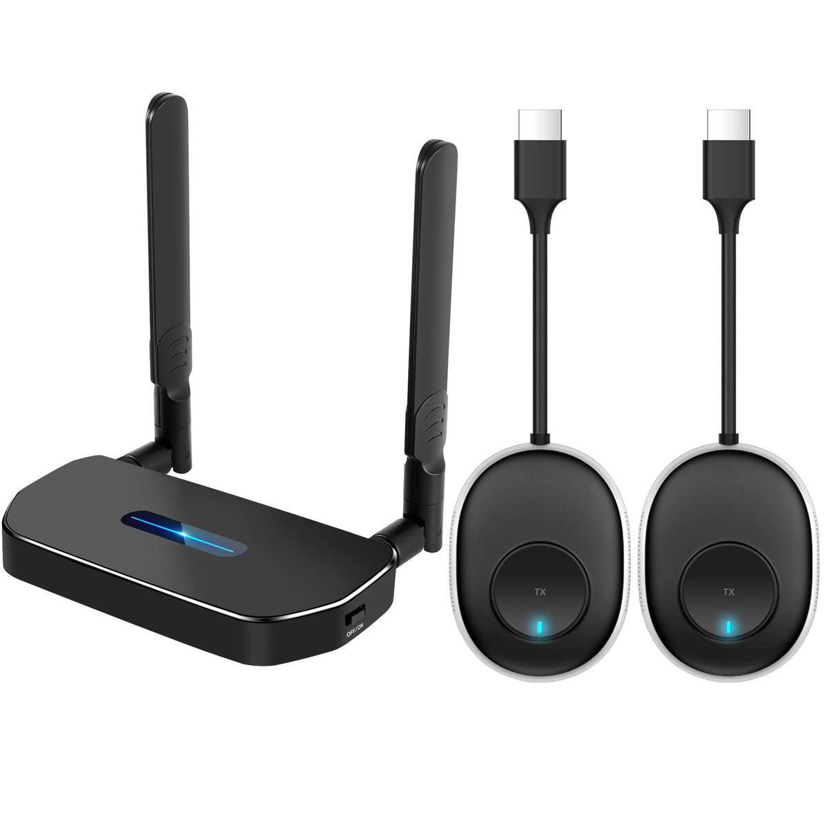 Wireless Hdmi Transmitter And Receiver 4K Kit.One Receiver And Two Transmitter Packages,Sender Switch At Will,Matching Distance