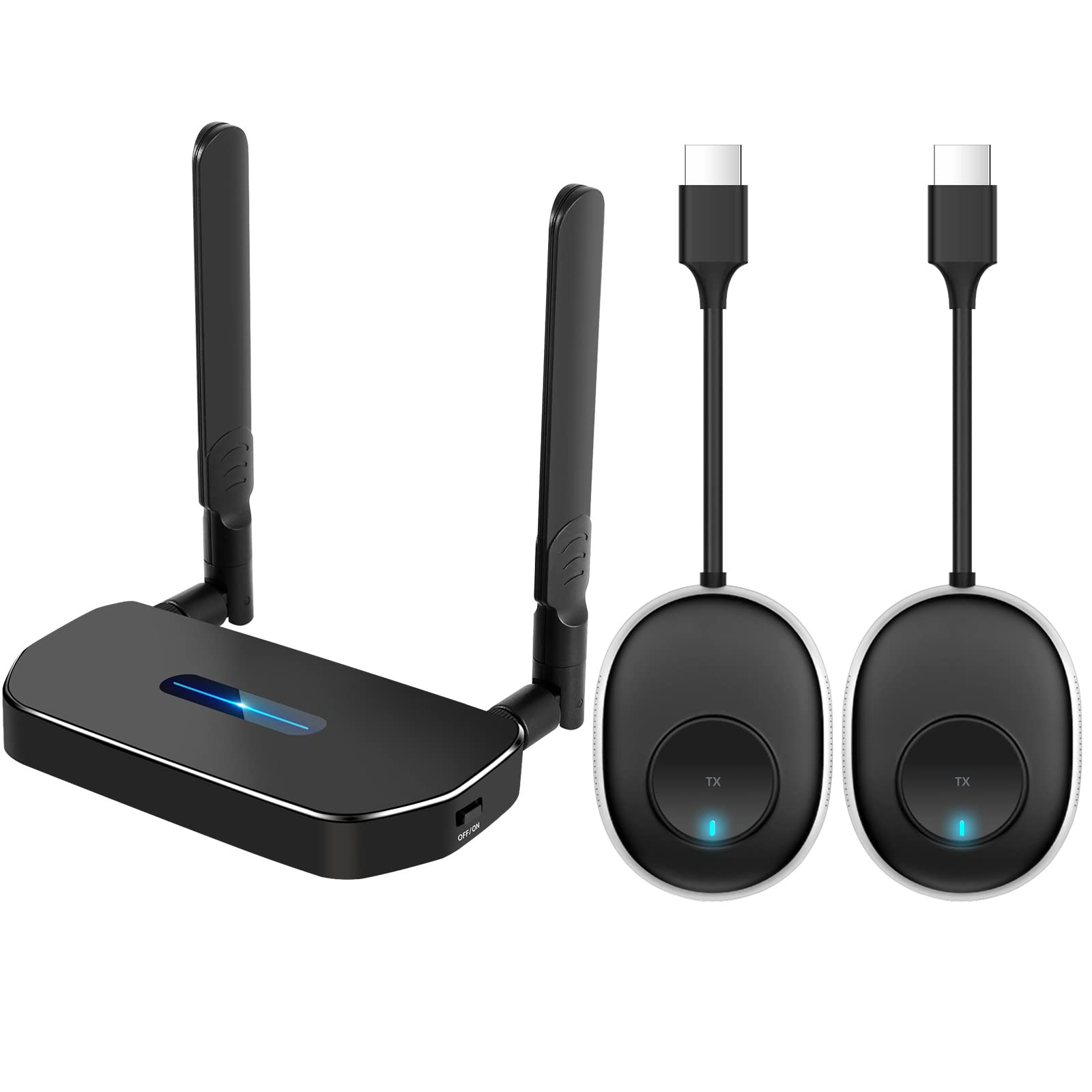 Wireless Hdmi Transmitter And Receiver 4K Kit.One Receiver And Two Transmitter Packages,Switch At Will,Matching Distance 50M Vga