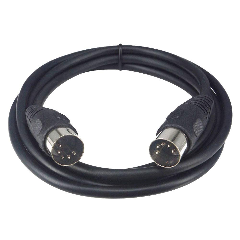 Yotenko 5 Pin Midi Splitter Cable Black With Keyed 5 Pin Din Connector Molded Connector Shells Himi Cable  4.92 Feet /1.5 Meters