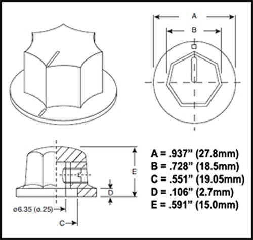 C. B. Gitty 2 Pack Guitar Potentiometer Knobs: Black Top Hat With Set Screw
