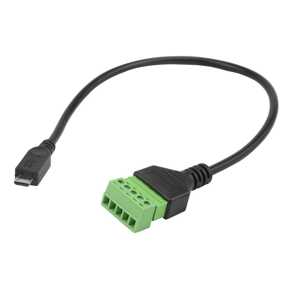 Wmycongcong 2 Pcs Micro Usb Screw Terminal Block Connector Micro Usb 2.0 Male To 5 Pin Female Bolt Screw Terminals Pluggable Typ