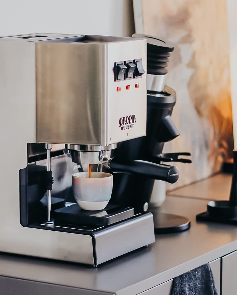 Normcore Bottomless Portafilter For Gaggia 58Mm With Stainless Steel Head And Filter Basket And Ergonomically Designed Anodized