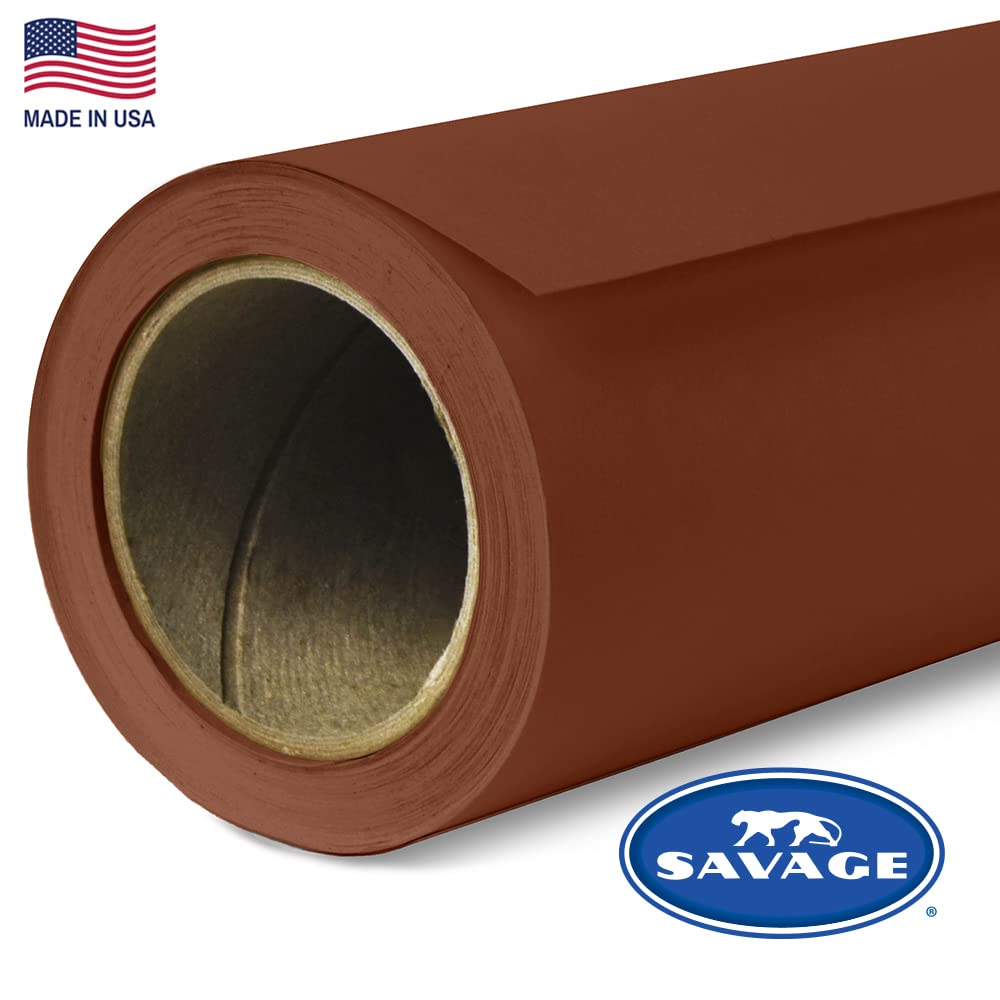 Savage Seamless Paper Photography Backdrop   Color #16 Chestnut, Size 53 Inches Wide X 36 Feet Long, Backdrop For Youtube Videos, Streaming, Interviews And Portraits   Made In Usa