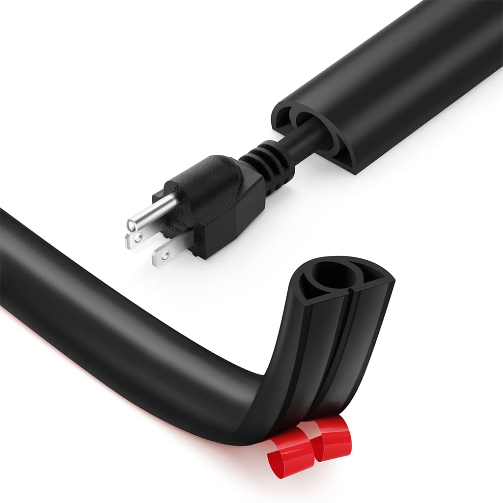 Serplex Pvc Cord Cover 6.6Ft Self Adhesive Floor Cord Hider Cord Guider