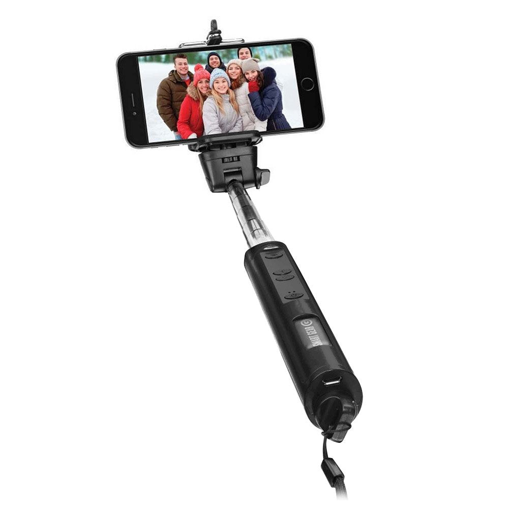 Smart Gear 40-inch Bluetooth Selfie Stick - Built In Wireless Shutter Release With Zoom Control - Midnight Black