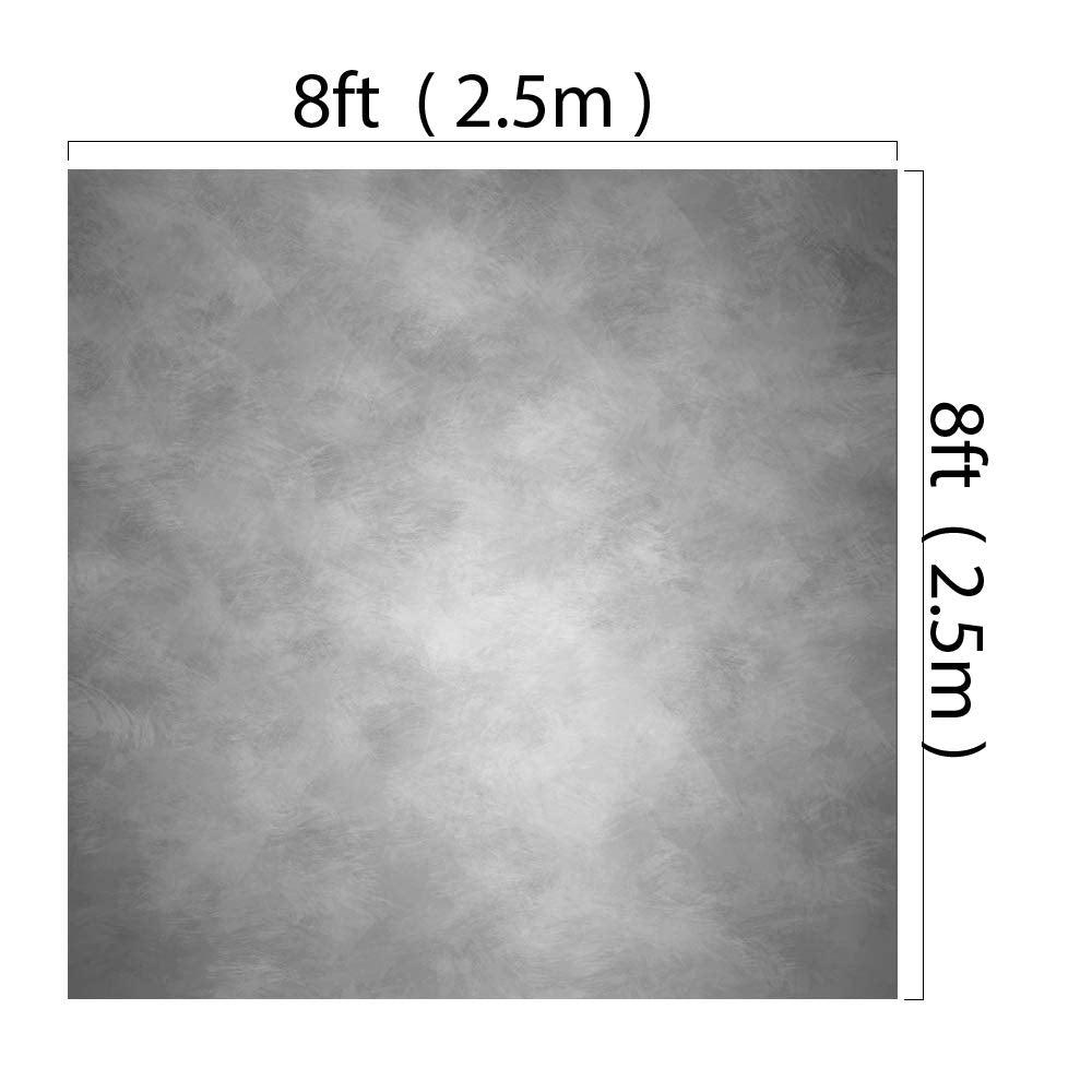 8Ft(W) X8Ft(H) Light Gray Portrait Photography Backdrops Microfiber Grey Abstract Old Master Photo Backdrop For Photographer Hea