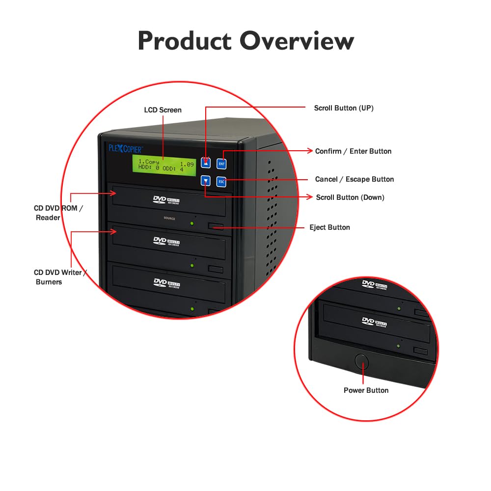 Plexcopier 24X 1 To 3 Cd Dvd M Disc Supported Duplicator Copier Tower With Free Copy Protection