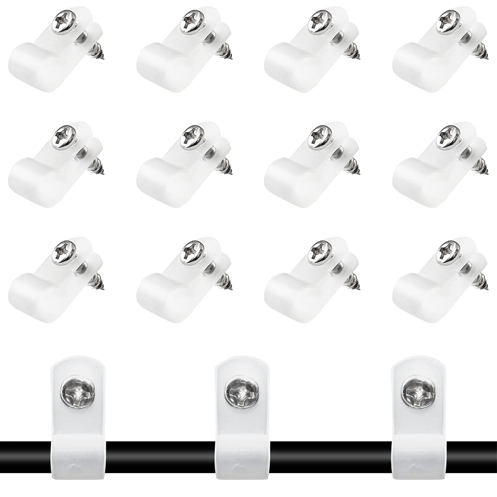 Rierdge 100 Pcs 1/4 Inch R Type Clip Clamp, Nylon P Type Mounting Clips, Cable Clip Wire Clamp For Wire Management, Stainless St