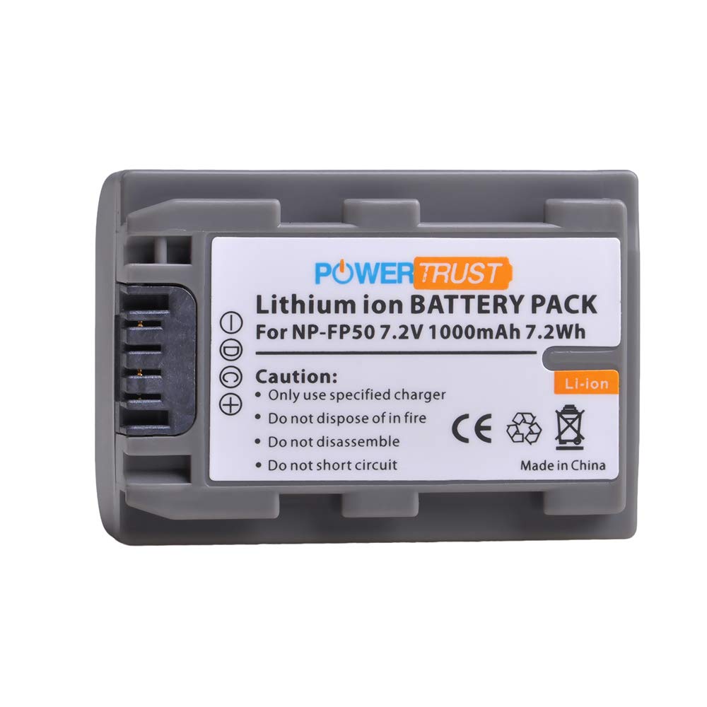 Powertrust 2 Pack Np Fp50 Battery And Dual Charger For Np Fp30,Np Fp50,Np Fp60,Np Fp70,Np Fp90,Np Fp51,Np Fp71,Np Fp91 Series Dc