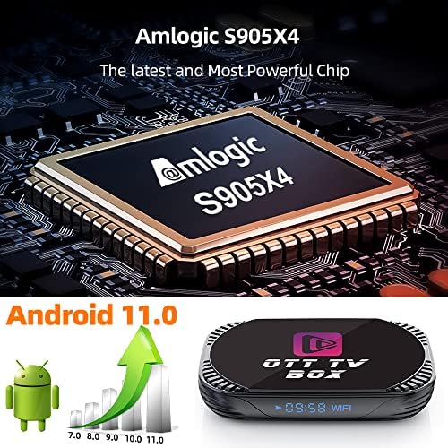 Amlogic S905X4 Android 11.0 4Gb 64Gb Rom Mxiii Pro X4 Tv Box Android Tv Box 8K Ultra Hd Support 2.4G/5.8G Dual Wifi Bt 4.0 Hd 10