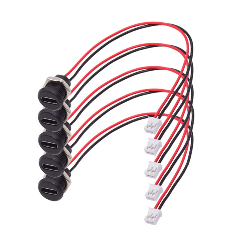 xiwai 5pcs DIY OEM Type C Female to 2Pin Header Wire Extension 17.5cm