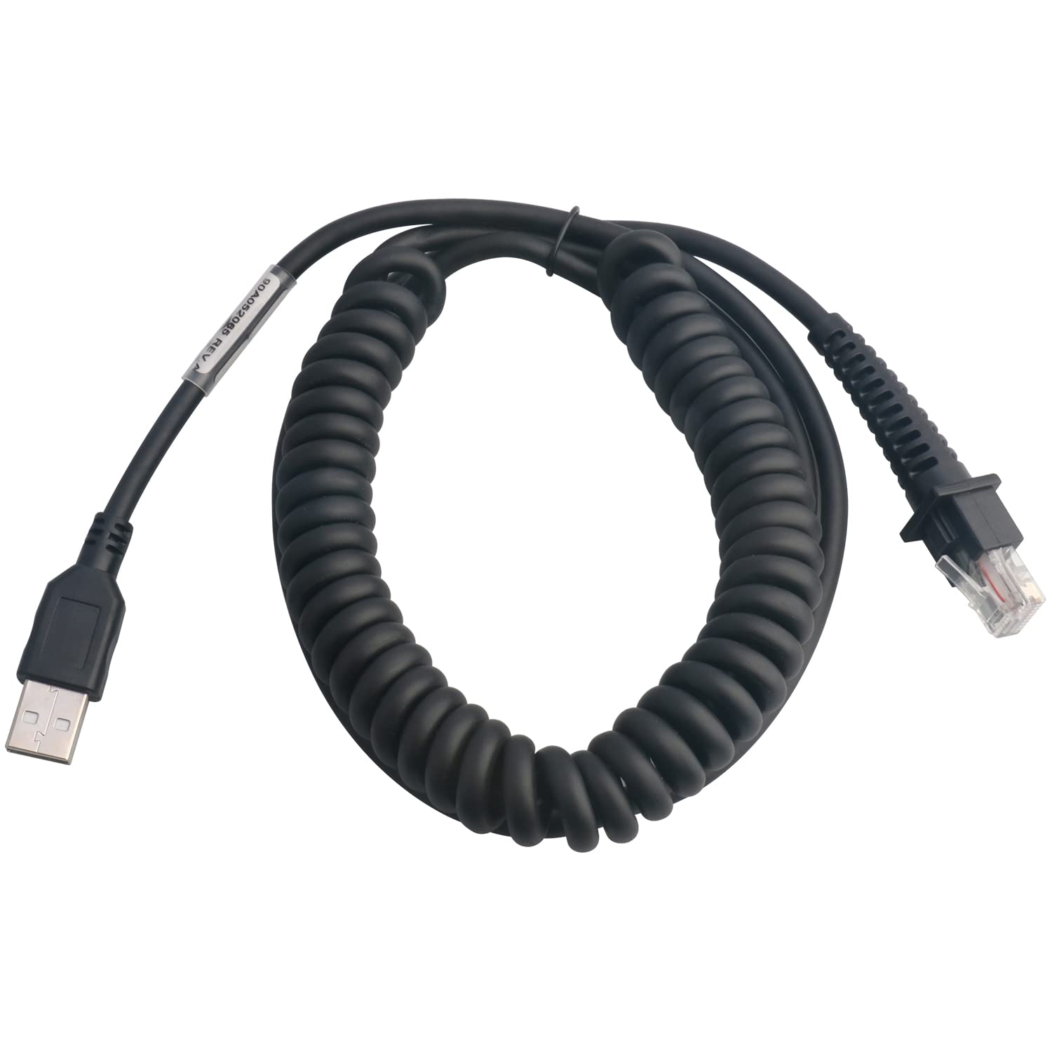 Usb Cable Coiled 3 Meter, Type A Usb To Rj45 Barcode Scanner Cable For Datalogic Gd/Gm/Qd/Qm Series Gd4330 Gd4430 (3M / 9Ft Coil
