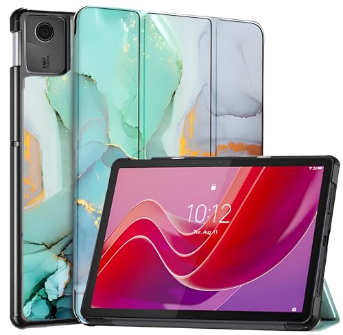 Proelite Cover For Lenovo Tab M11 11 Inch Case Cover, Trifold Flip Case Cover For Lenovo Tab M11 11 Inch, Marble Green