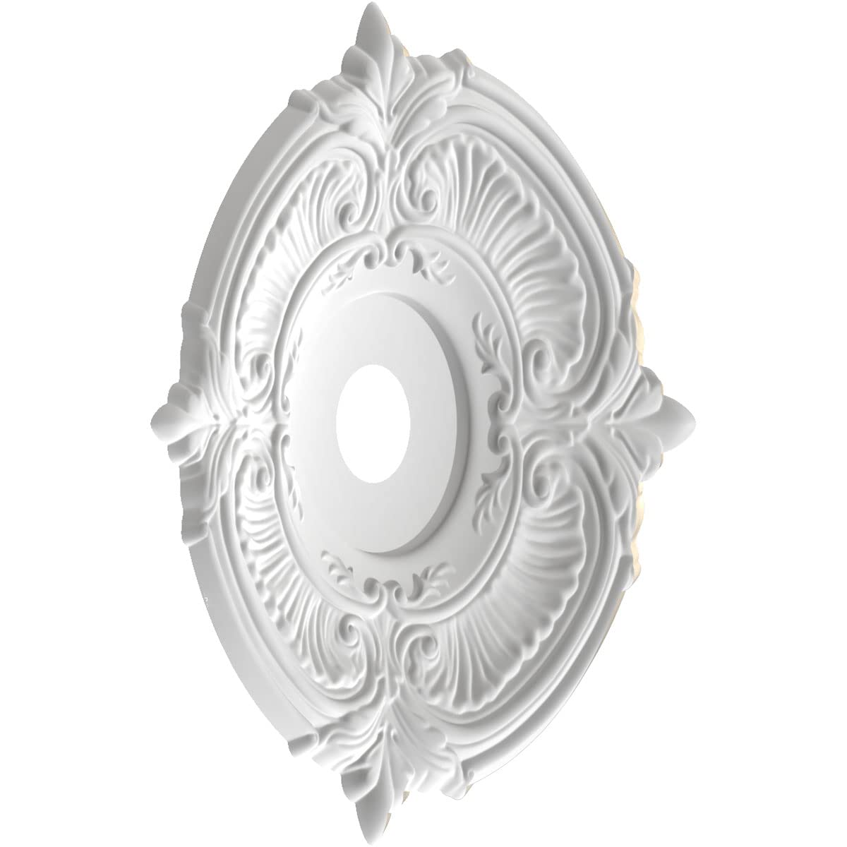 Ekena Millwork Cmp22Atepe Attica Thermoformed Pvc Ceiling Medallion (Fits Canopies Up To 7 3/4), 22Od X 3 1/2Id X 1P, Universal