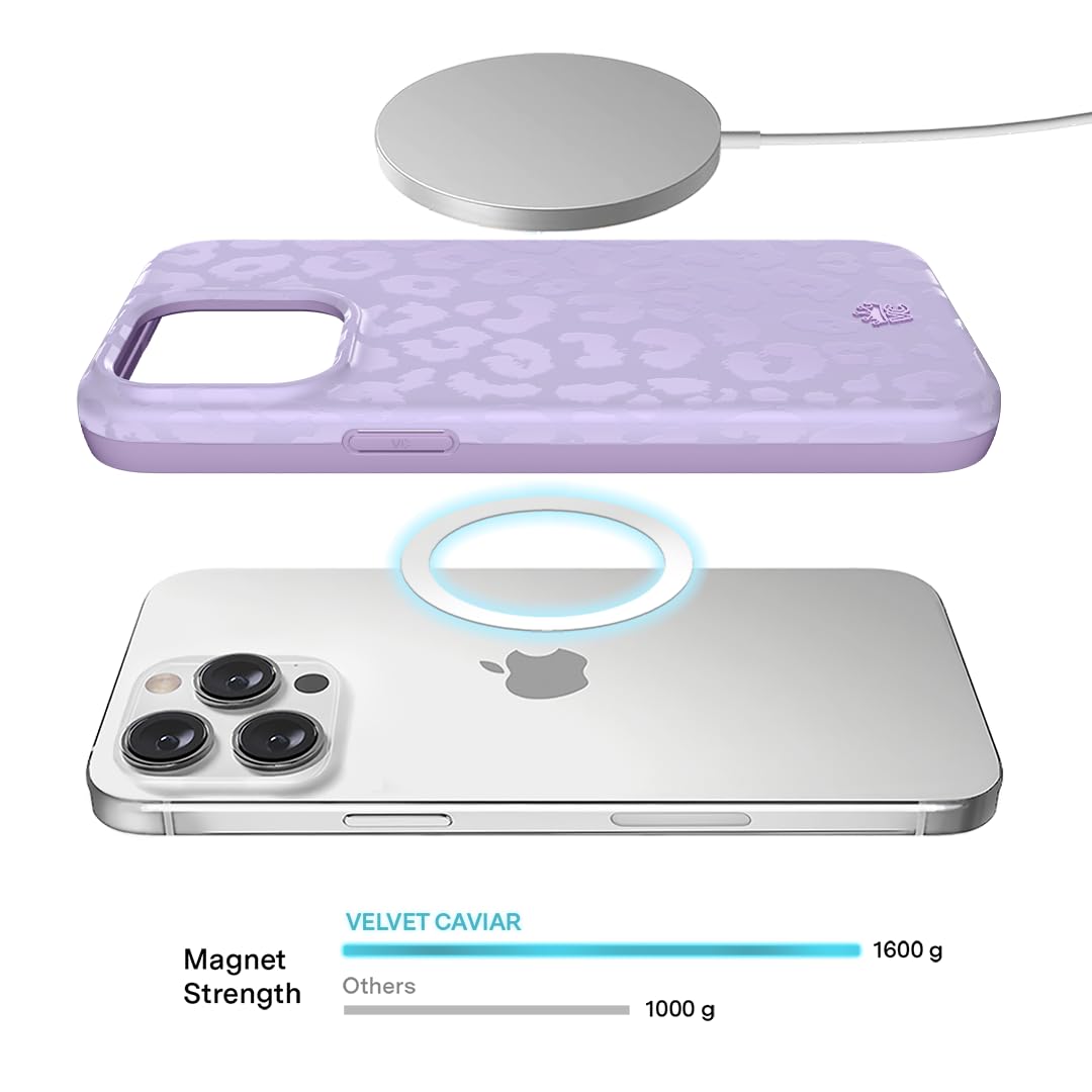 Velvet Caviar For Iphone 15 Pro Max Case Purple Leopard   Compatible With Magsafe [8Ft Drop Tested]