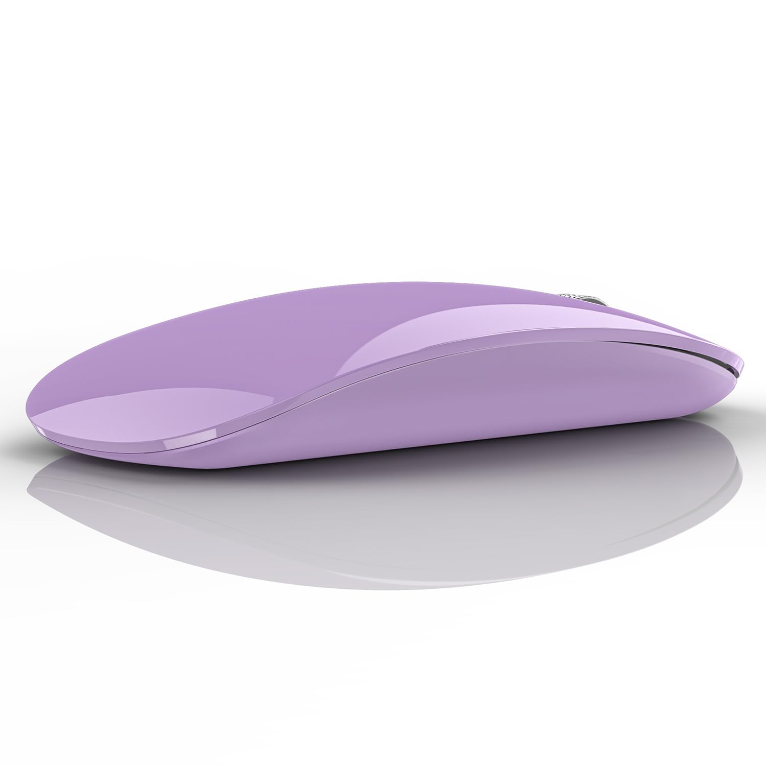 Tenmos M18 Bluetooth Mouse, Usb C Rechargeable Wireless Mouse, Triple Mode (Dual Bluetooth+Usb) Computer Silent Mice Portable With Usb Receiver And Type C Adapter For Laptop/Macbook/Ipad/Pc   Purple