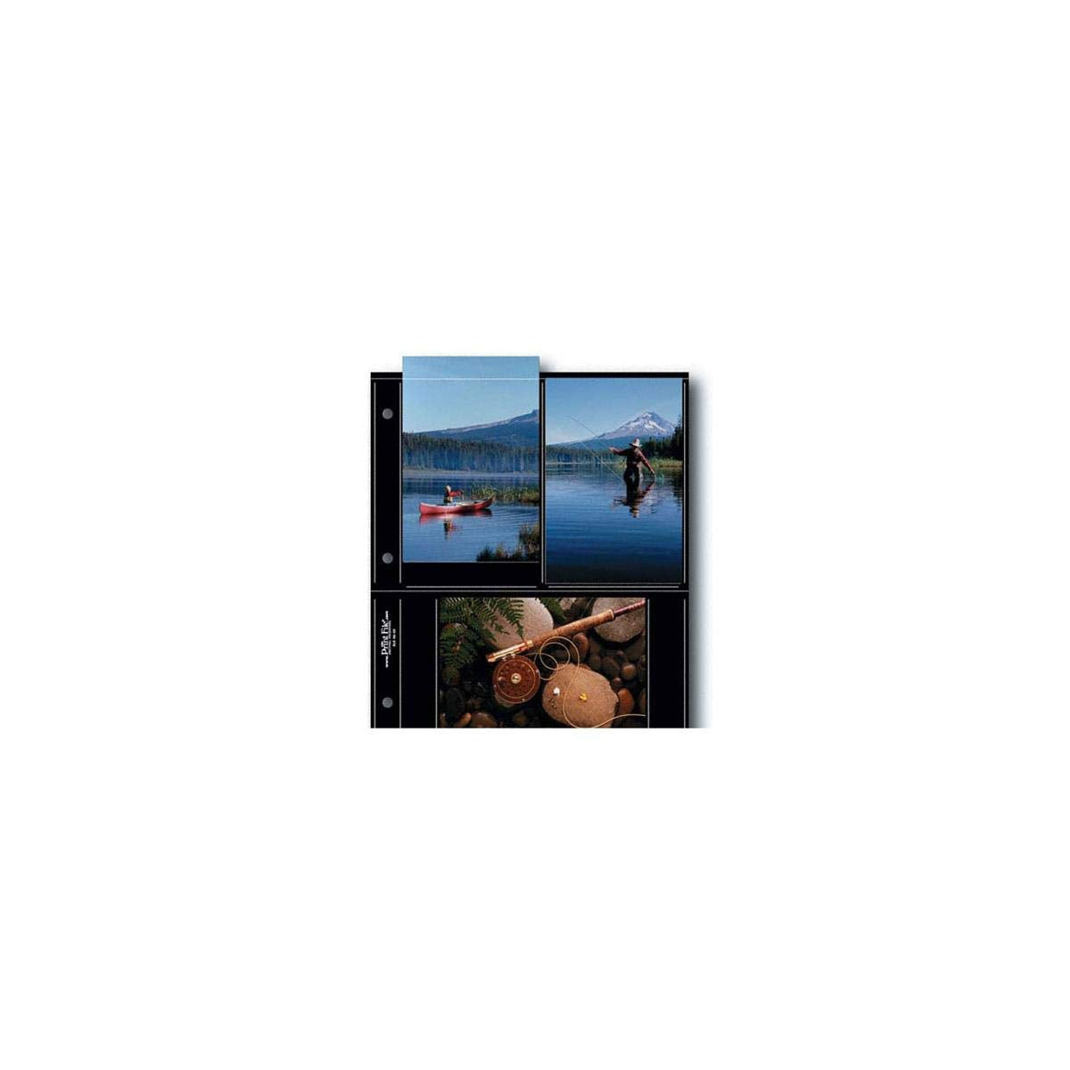 Print File Blk46 6S, Archival S Series Album Pages, Holds Six 4X6' Prints, Pack Of 25   Black Background