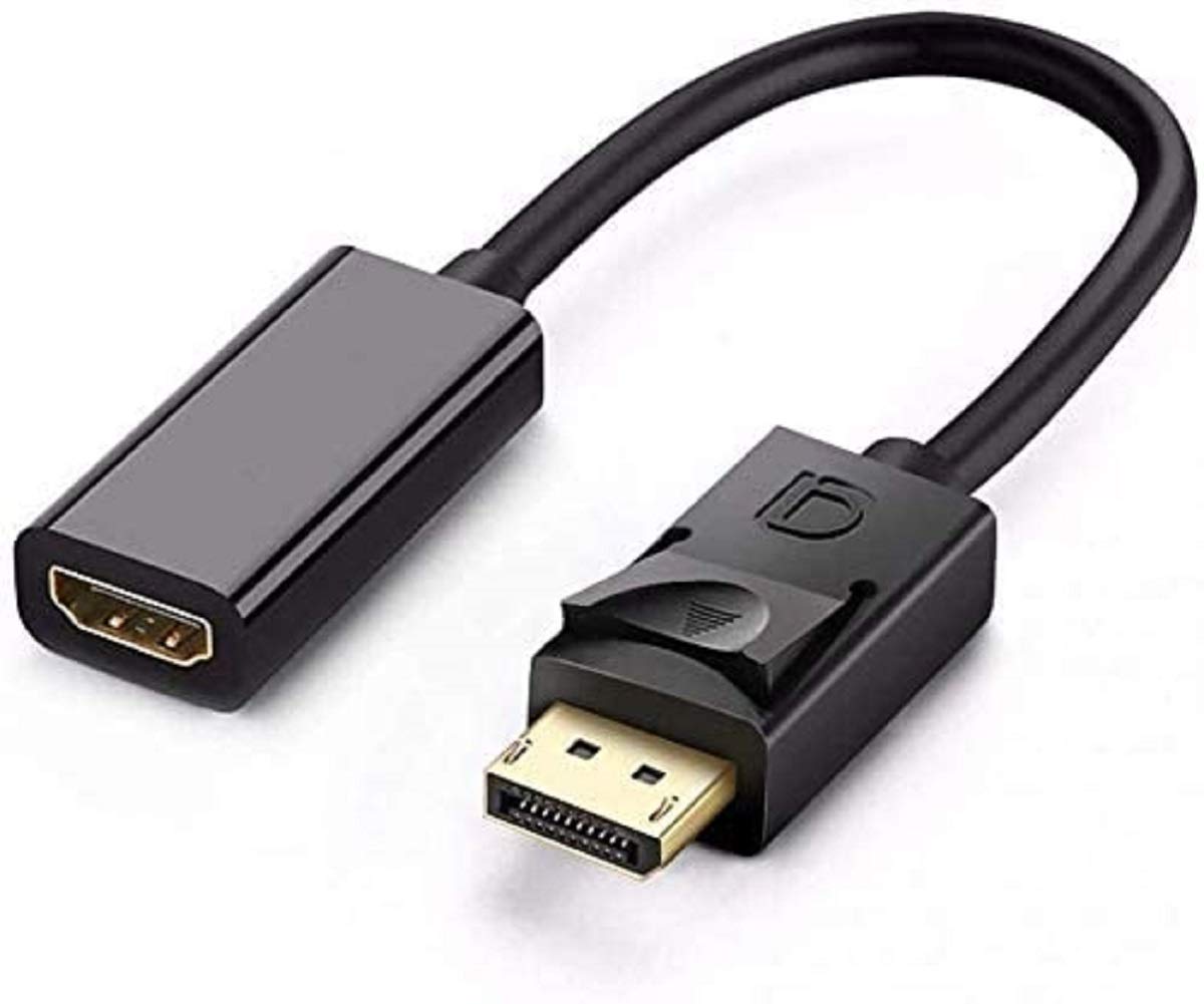 Bonzon Br Displayport To Hdmi Adapter, Portable, Transmits Hd Audio And Video, Supports 1920X1200 / 1080P, Gold Plated Connector