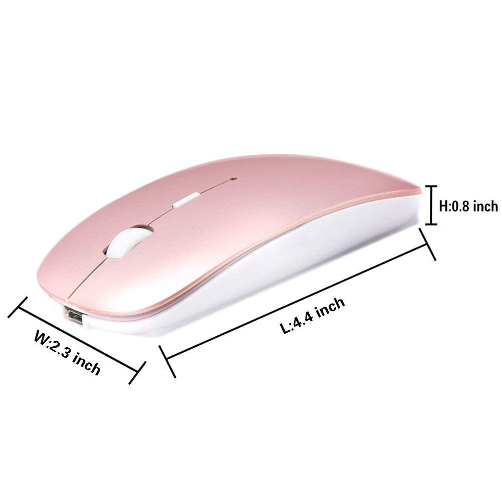 ZERU Bluetooth Mouse - Rechargeable Wireless Mouse for MacBook, PC, iPad Pro - Bluetooth 5.2, Rose Gold, Model ZE689